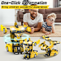 Miniatyrbild 2 av 5: Radiostyrd Bil, Transformer Robot RC Bilar med Coola LED-Strålkastare, 2.4Ghz Leksaksbilar med 360 Graders Rotation (Gul)