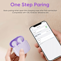 Miniatyrbilde 2 av 8: Ørepropper, Trådløse Bluetooth-ørepropper, 25 timers spilletid USB C TWS innebygd støydemping Purple