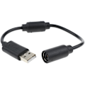 Pikkukuva 4 / 5: perfk Pelikonsoli USB-muunninsovittimen kaapeli irrotettava kaapeli Xbox 360 -ohjaimelle, musta/harmaa - musta