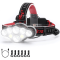 Pikkukuva 1 / 5: Latautuva otsalamppu, 8 LED 18000 lumenin kirkas otsalamppu punaisella valolla, kevyt USB-otsalamppu, ulkoilun juoksu metsästys vaellus leirintävarusteet