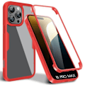 Miniatyrbillede 1 af 4: Etui til iPhone 16 Pro Max, Fuld Beskyttelse Foran og Bag Dobbeltsidet - Rød