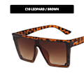 Pikkukuva 1 / 9: Uusi trendi iso yhden kappaleen kehys Uv400 aurinkolasit Street Shot ajolasit Leopardi-Tee Leopard brown