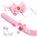 Miniatyrbild 2 av 3: Katt cosplay kostym set kattunge svans öron krage tassar handskar kit för halloween tillbehör 5 st
