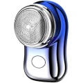 Pikkukuva 2 / 9: Sähköinen partakone, mini, USB-ladattava, miehille, märkäparran ajamiseen, hiljainen Gradient Blue