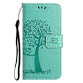 Miniatyrbild 3 av 4: For Honor X6a 4g Owl Tree Tryckt PU-Läder Stativfodral Fullt Skyddande Omslag Cyan