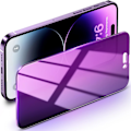 Miniatyrbilde 1 av 6: Personvern skjermbeskytter for iPhone 14 Pro Max - Anti-spion, Anti-blått lys, HD full dekning herdet glass med ramme, Lilla