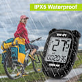 Miniatyrbillede 4 af 4: M3 Mini GPS Cykelcomputer, Trådløs Cykelkilometertæller og Speedometer IPX5 Vandtæt Cykelcomputer med LCD-skærm Sort