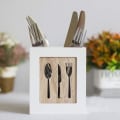 Miniatyrbilde 4 av 4: Bestikkholder Organizer Sked Treboks Moderne Håndlaget Multifunksjonell