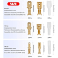 Miniatyrbilde 2 av 4: Mann Kvinnelig Spade Connector Elektrisk Ledning Krympeklemmeblokk Mann Kvinnelig Flat Connector med Isolerende Hylse For Elektrisk Ledning Krymping, Gullfarget