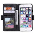 Miniatyrbild 2 av 5: för iPhone 16e Fodral Blockerande Plånboksställ Läder Telefonfodral - WELLNGS_xx Black
