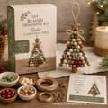Gør-det-selv juletræsperlepyntssæt, 7 festlige designs, håndlavet julehåndværkssæt D
