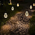 Miniatyrbillede 4 af 8: Hængende solcellelamper til udendørs brug i haven, Boho LED blomster vandtæt dekorativ metallampe til veranda, have, udendørs