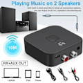 Miniatyrbillede 3 af 5: Bluetooth 5.0 RCA Audio Receiver AptX 3.5mm Aux Jack Musik Trådløs Bluetooth Adapter Med NFC Til Bil TV Computer Højttaler