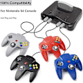 Miniatyrbild 2 av 5: 2-pack Klassisk Trådbunden N64-kontroll Retrospel 64-bitars Spelkontroll Joystick Ersättningskontroll 28 2pcs