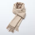Extra Lång Dam Vinterhalsduk 200x60cm Varm Stickad Mode Sjal Omlott Beige