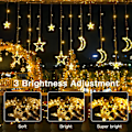 Pikkukuva 5 / 10: Aurinkopaneelit ulkona Ramadan-koristeet Kuut Tähdet Valot 138LED Aurinko String Valot Ulkona