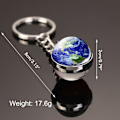 Miniatyrbillede 4 af 5: Lysende nøglering med bærbart solsystem-planet nøglering dobbeltsidede glas kugler nøglering gaver til børn søstre og venner