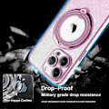 Miniatyrbild 3 av 4: Fodral för iPhone 16 Pro Max, Silikon Skydd med Rotera Magnetiskt Stativ Rosa