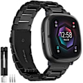 Miniatyrbillede 1 af 5: Rem, der er kompatibel med Fitbit Sense 2-rem og Fitbit Versa 4-rem, solidt rustfrit stål Fitbit Sense/Versa 3 metalarmbånd, udskiftningsarmbånd