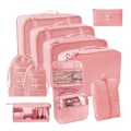 Miniatyrbillede 1 af 10: 9 stk/11 stk Rejsetaske Opbevaringspose Sæt Solid Farve Bærbar Kufferttøj Pakning Pose til Rejse Pink 10 pcs