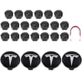 Tesla Model 3 Y S X Hjulkapsel Kit Centerkapsel Navmutter Skydd Svart Röd Vit Grå Med 4 Centerkapslar 20 Mutter Skydd Black Silver Bright