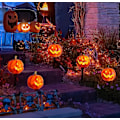 Pikkukuva 2 / 4: 2 kpl Halloween-kurpitsan aurinkokäytävät valot Oranssit puutarhapanosvalot Halloween ulkokoristeet