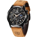 Miniatyrbillede 1 af 4: Herreur Analog Quartz Urværk Kronograf Stilful Casual Business Armbåndsure Vandtætte Lysende Dato Ure Elegant Gave til Mænd