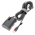 Pikkukuva 1 / 5: Type-C LP-E6 E6N ACK-E6 -E6 Dummy-akku & DC-pankki USB-kaapeli 6D 7D 60D 70D 80D 90D R R5 R6 Mark {db}
