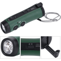 Miniatyrbild 4 av 10: Outdoor Bärbar LED Handvev Ficklampa Nödradio Fackla Telefonladdare Grön