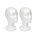 Miniatyrbillede 1 af 5: Hvidt skumhoved til udstilling af parykker, styrofoam parykhoved (2-pak)