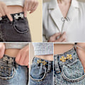 Miniatyrbilde 3 av 5: 22 Stykker xMidjestrammer, Ingen Sting og Ingen Verktøy Avtakbare Knappnåler for Jeans, Knapp for Jeans for å Gjøre Stramming Enklere_xx