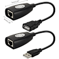 Miniatyrbillede 7 af 7: Usb til Rj45 forlængeradapter over Rj45 Ethernet Lan Splitter-kabel Usb