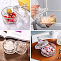 Miniatyrbillede 2 af 5: Sukkerskål med låg Dekorativ sukkerskål Krystal dækket sukkerskål Apotekerglas krukke Bryllup sukkerskål buffet krukke Teltformet fødevarekrukke (Klar)