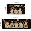 Pikkukuva 4 / 5: Artoid Mode Ghost Pumpkin Bat Musta Halloween-ovi Matto ja Keittiömatot 2 kpl