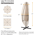 Miniatyrbillede 2 af 6: Patio Parasol Dækning - 600D Vandafvisende Udendørs Offset Banana Stil Parasol Dækning - Passer til Cantilever Offset Parasol 7,5-11,5 Fod