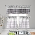 Miniatyrbillede 1 af 5: Køkken Gardiner Dekoration Vindue Gardin Luksus Cafe Valance Topper Draperier db Lysegrå Light Grey 74cmx61cm