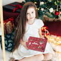 Miniatyrbillede 2 af 4: Jule-Adventskalender Armbånd 2024 til Piger 24 Dage Jule-Nedtællingskalender DIY Smykkefremstillingskit blind boks 22 Charm Perler 2 Armbånd (Rød (3)) Red(3)