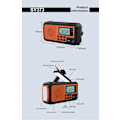 Miniatyrbild 3 av 8: Digital väderradio solradio bärbar SOS överlevnadsradio 4000mAh