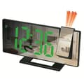 LED Digital Wall Clock Projection Clock Projector Ceiling Clock with Time Temperature Display Backlight Snooze Clock for Home Black green