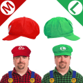 Pikkukuva 3 / 5: Super Mario Bros Mario ja Luigi Hatut Caps Viikset Hanskat Napit Cosplay Puku