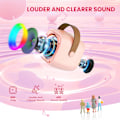 Miniatyrbillede 2 af 7: Karaoke-maskine til børn og voksne, mini bærbar Bluetooth-karaokehøjttaler med 2 trådløse mikrofoner og lys, fødselsdagsgaver til piger i alderen