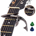 Miniatyrbild 1 av 5: Gitarrkapo i zinklegering, Shark Capo för akustisk och elektrisk gitarr