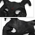Miniatyrbillede 5 af 8: Halloween Halvmaske Skræmmende Dyremaske, Karneval Djævelmaske Gevir Spøgelse Devi Black Goat