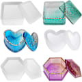 Miniatyrbillede 1 af 5: Boks Harpiksforme, Smykkeboksforme med Hexagon Epoxy Harpiksforme Hjerteform