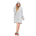 Miniatyrbillede 1 af 2: Dametøj Sherpaforet Tv-Hoodie Tæppe grey