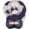 Miniatyrbillede 1 af 5: Computer Musemåtte Gaming Musemåtte Anime Ergonomisk Sød Musemåtte med Gel Håndledsstøtte Skridsikker (Sort)