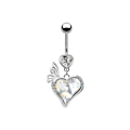 Miniatyrbillede 8 af 8: Mode Navle Ring Ornament Hjerteformet Zirkon Navle Ri 2
