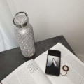 Miniatyrbilde 2 av 5: Diamant Vannflaske, Rustfritt Stål Isolerte Vannflaske, Glitter Vannflasker Påfyllbare Vannflasker for Kvinner Sølv (500ml)