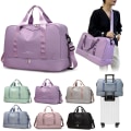 Miniatyrbillede 1 af 5: Rejsetaske Sport Gym Bag Weekender Håndbagage med skorum Rejsetaske til kvinder og mænd Pink
