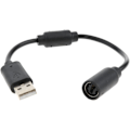 Pikkukuva 3 / 5: perfk Pelikonsoli USB-muunninsovittimen kaapeli irrotettava kaapeli Xbox 360 -ohjaimelle, musta/harmaa - musta